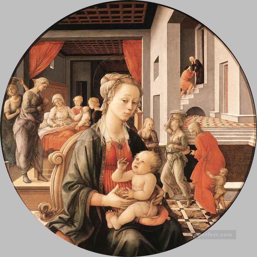Virgin With The Child And Scenes From The Life Of St Anne Renaissance Filippo Lippi Oil Paintings
